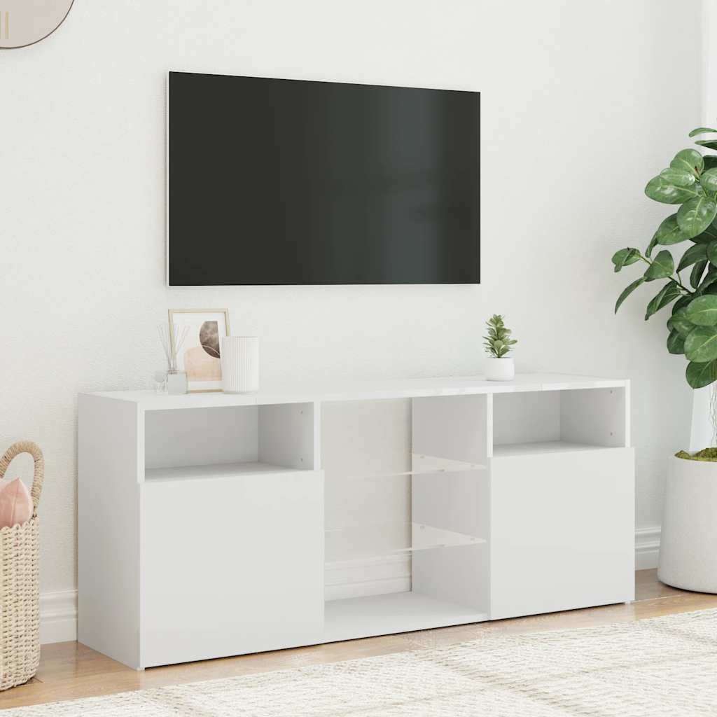vidaXL Mueble para TV con luces LED blanco 120x30x50 cm - Image 4