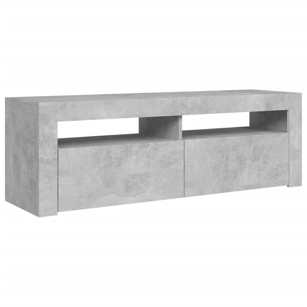vidaXL Mueble de TV con luces LED gris hormigón 120x35x40 cm - Image 3
