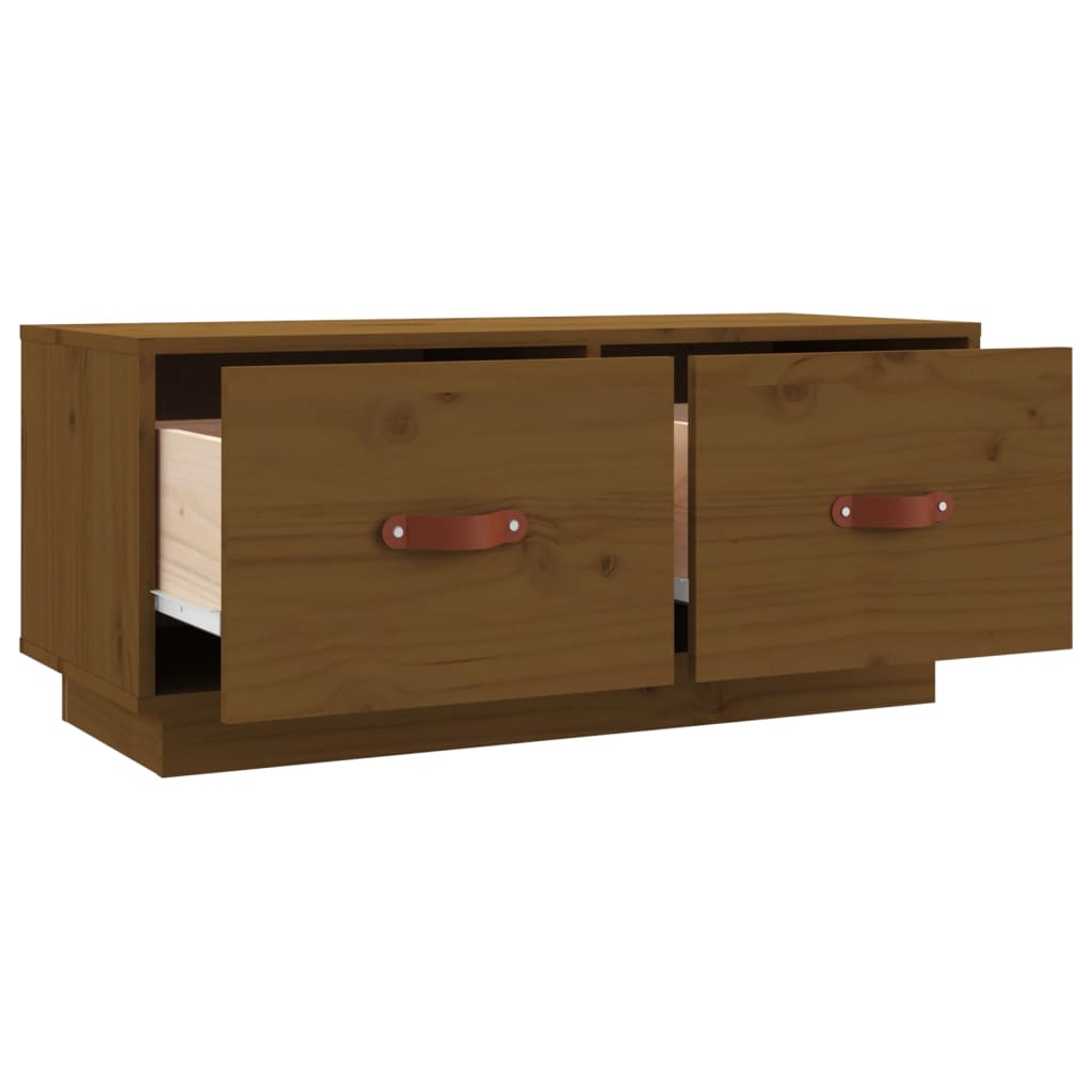 vidaXL Mueble de TV madera maciza de pino marrón miel 80x34x35 cm - Image 6