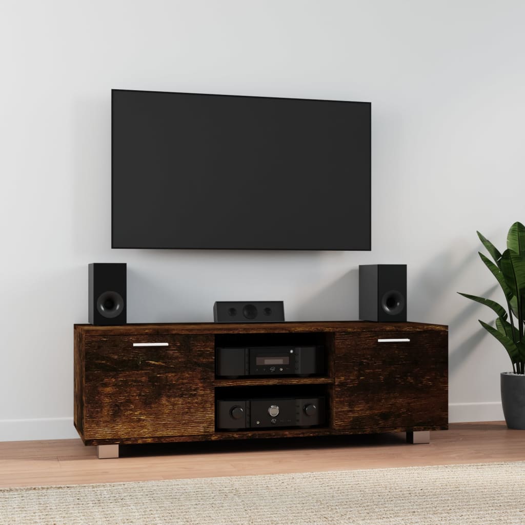 vidaXL Mueble para TV madera contrachapada roble ahumado 120x40,5x35cm