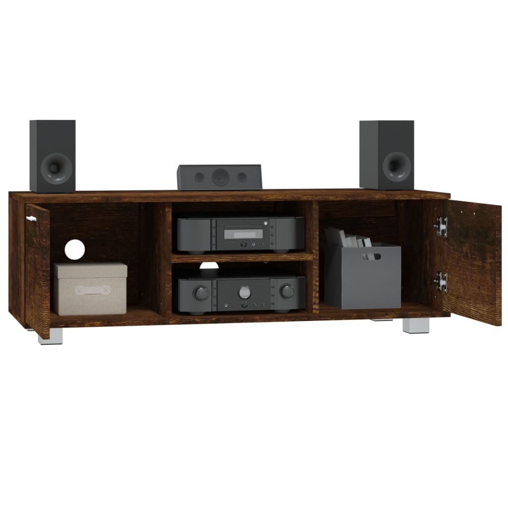 vidaXL Mueble para TV madera contrachapada roble ahumado 120x40,5x35cm - Image 3