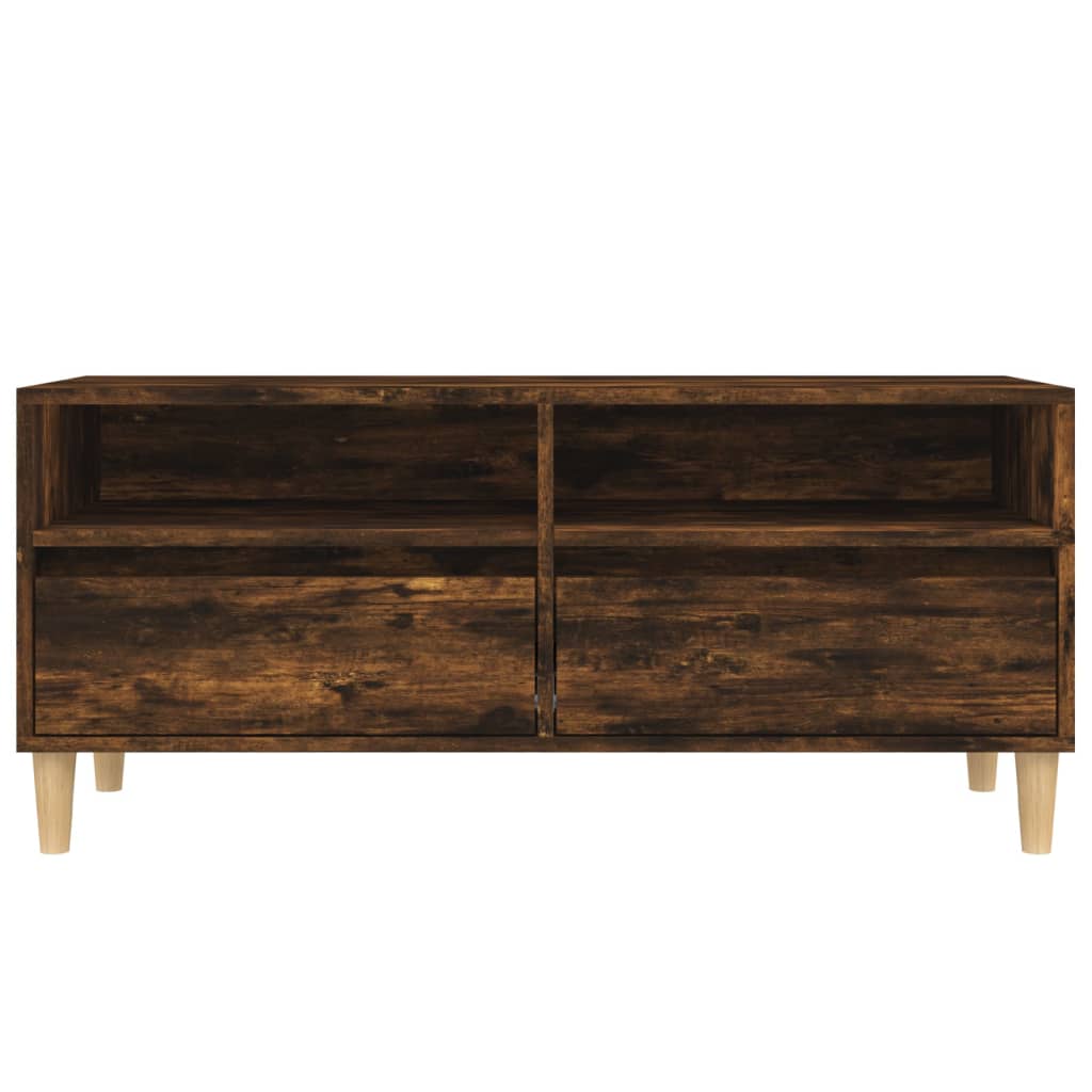 vidaXL Mueble de TV madera contrachapada roble ahumado 100x34,5x44,5cm - Image 6