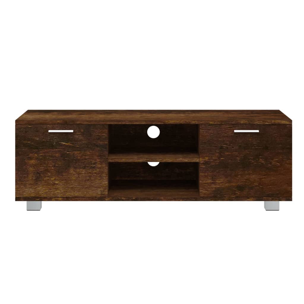 vidaXL Mueble para TV madera contrachapada roble ahumado 120x40,5x35cm - Image 4