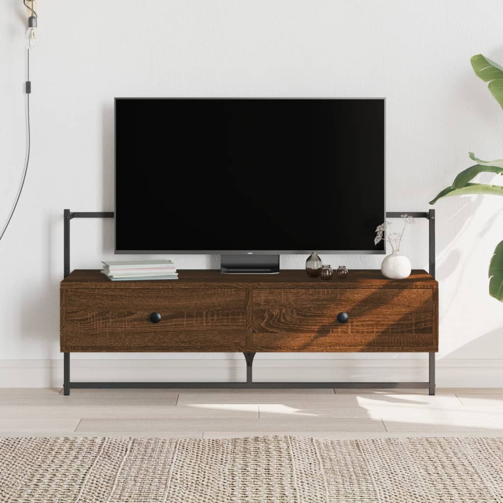 vidaXL Mueble TV de pared madera ingeniería marrón roble 100,5x30x51cm