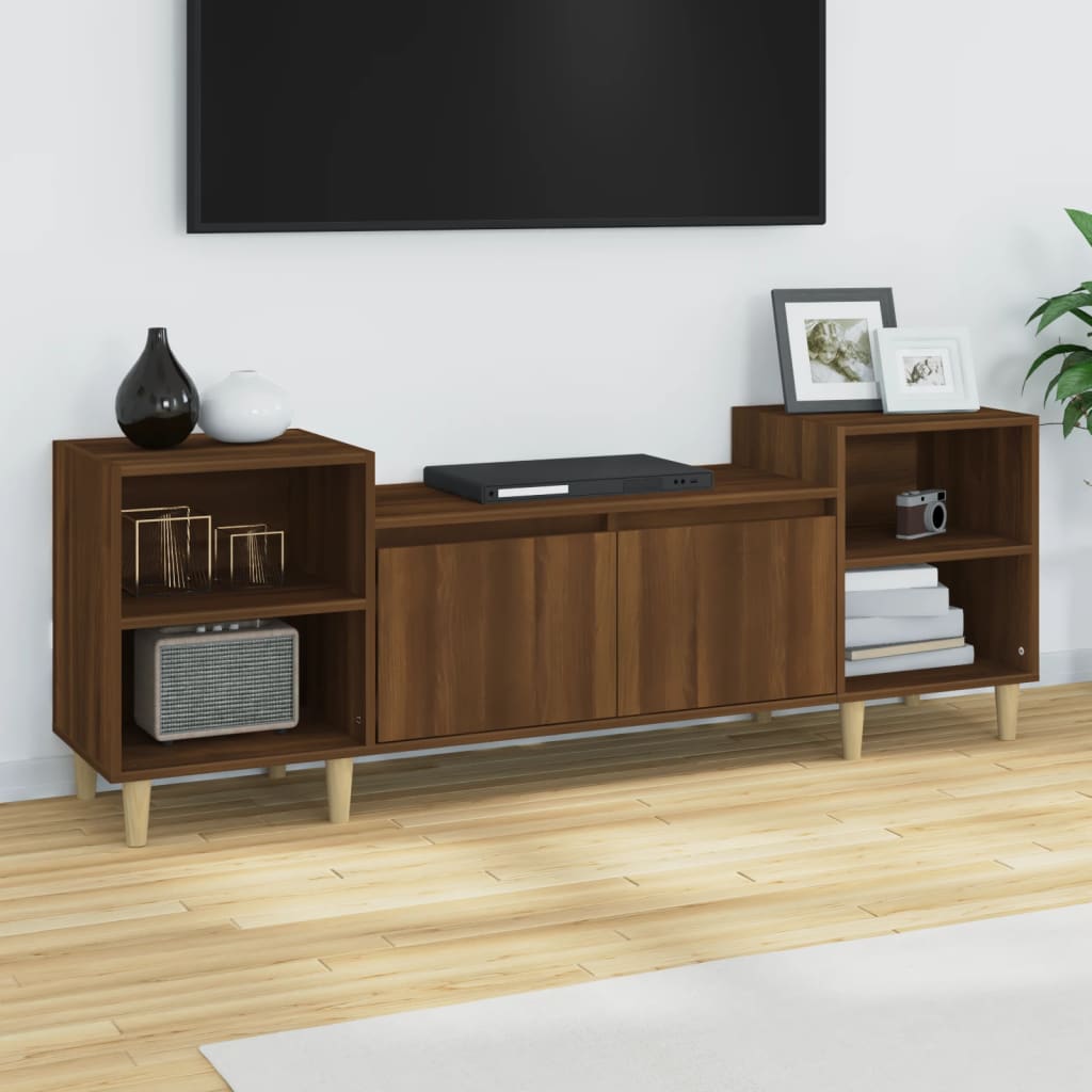 vidaXL Mueble para TV madera contrachapada marrón roble 160x35x55 cm