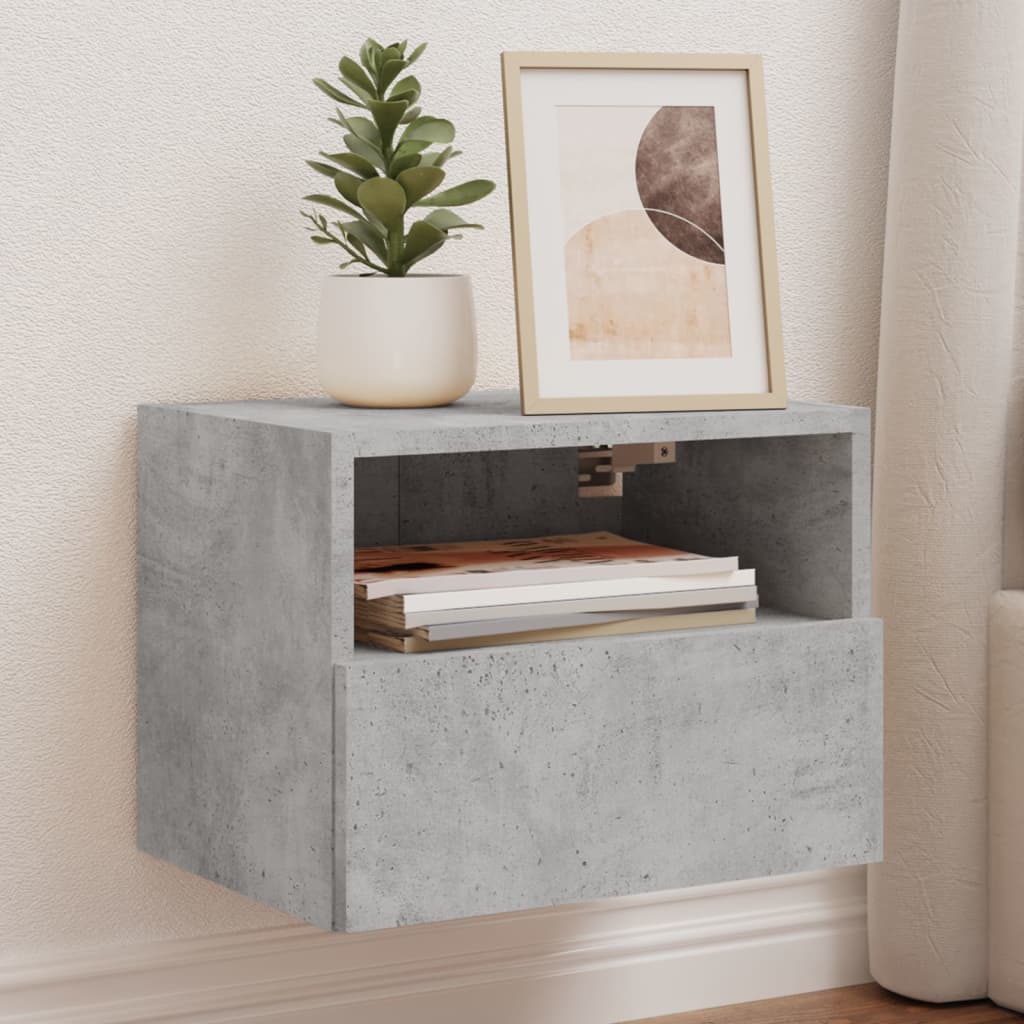 vidaXL Muebles de pared para TV 2 uds madera gris hormigón 40x30x30 cm