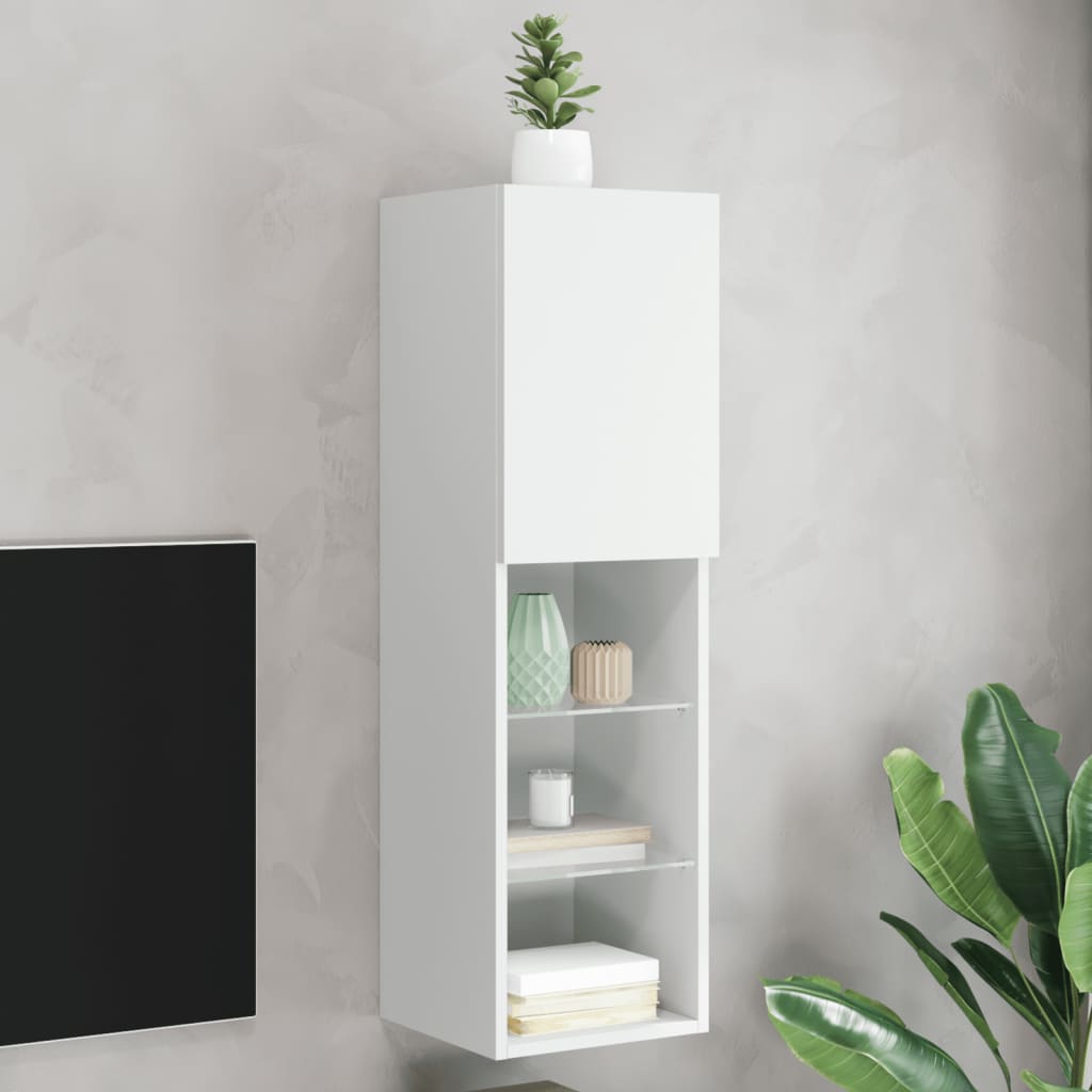vidaXL Mueble para TV con luces LED blanco 30,5x30x102 cm