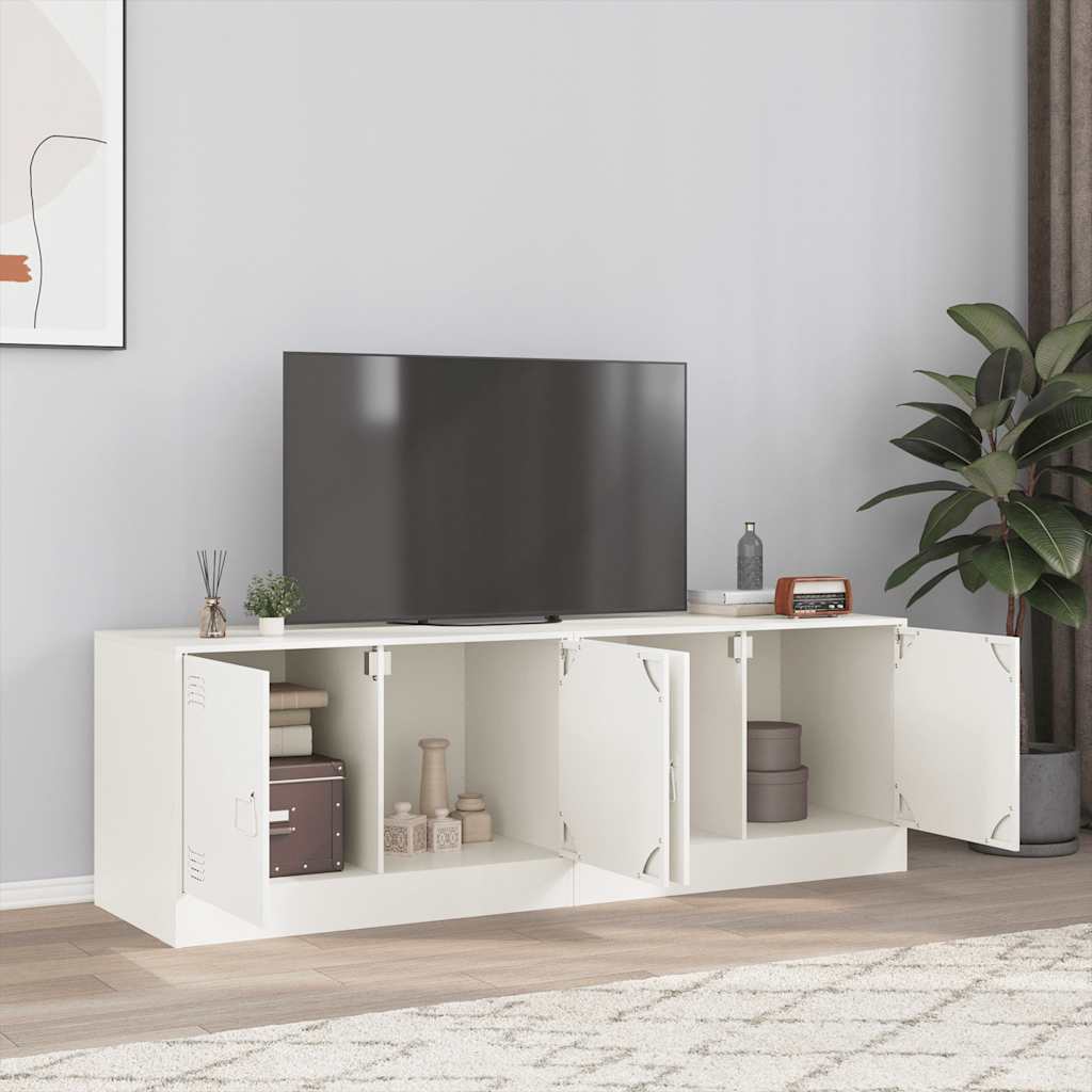 vidaXL Muebles para TV 2 unidades acero blanco 67x39x44 cm