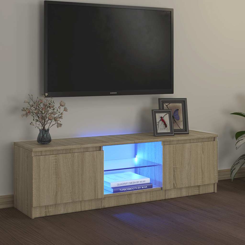 vidaXL Armario TV con luces LED roble Sonoma 120x30x36 cm