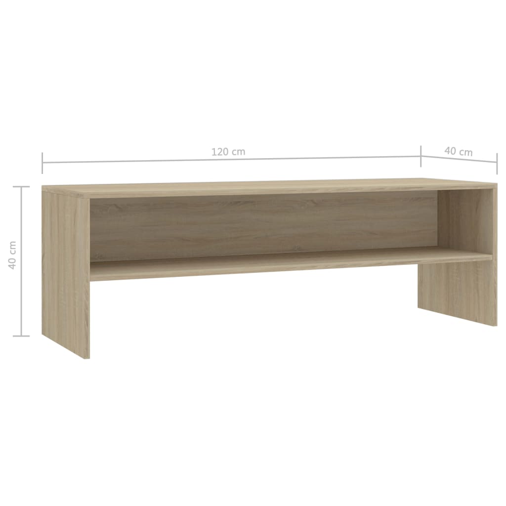 vidaXL Mueble de TV madera contrachapada roble Sonoma 120x40x40cm - Image 6