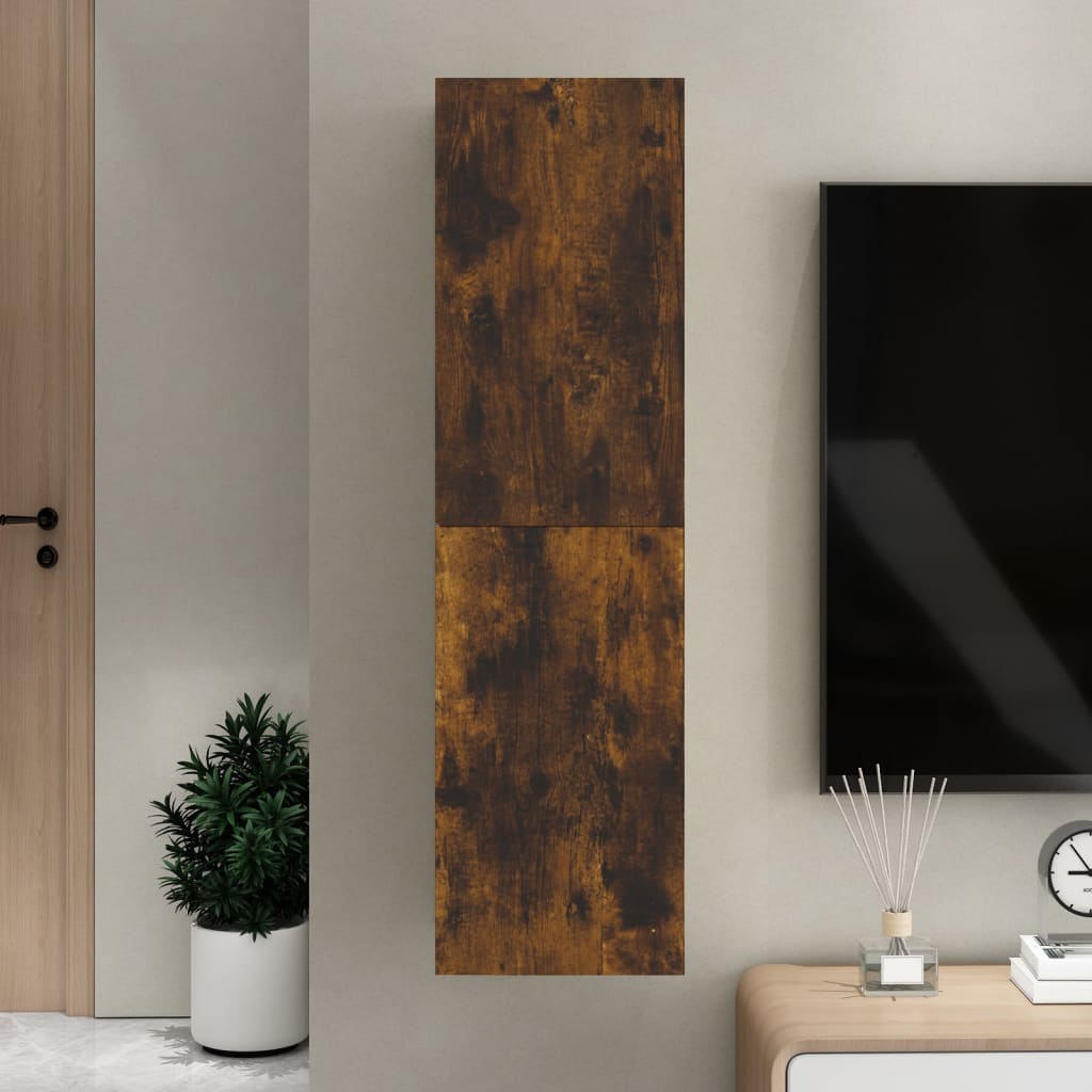 vidaXL Mueble para TV de pared color roble ahumado 30,5x30x110 cm
