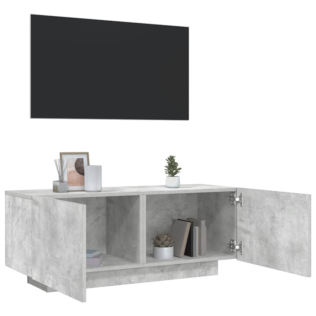 vidaXL Mueble para TV contrachapada gris hormigón 100x35x40 cm