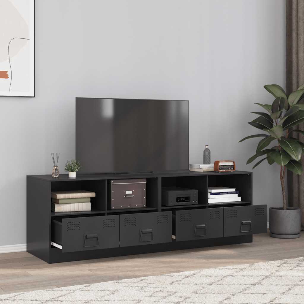 vidaXL Muebles para TV 2 unidades acero negro 67x39x44 cm