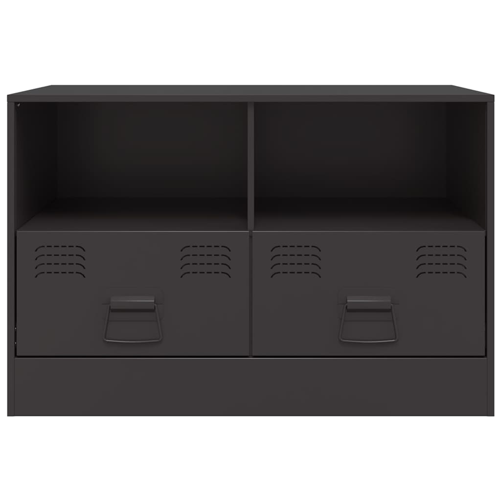 vidaXL Muebles para TV 2 unidades acero negro 67x39x44 cm - Image 5