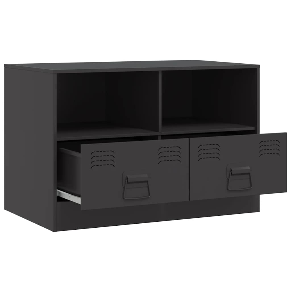 vidaXL Muebles para TV 2 unidades acero negro 67x39x44 cm - Image 6