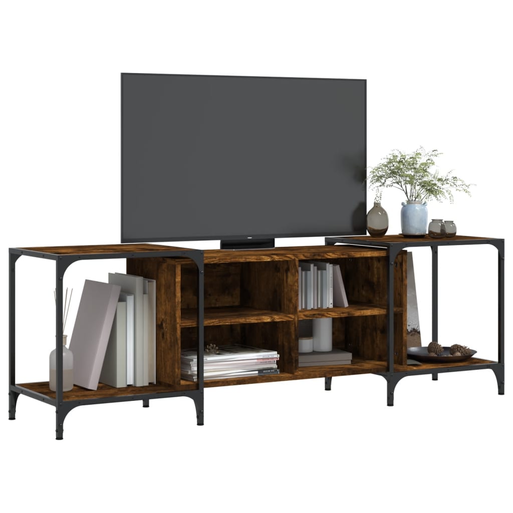 vidaXL Mueble de TV madera de ingeniería roble ahumado 153x37x50 cm - Image 3