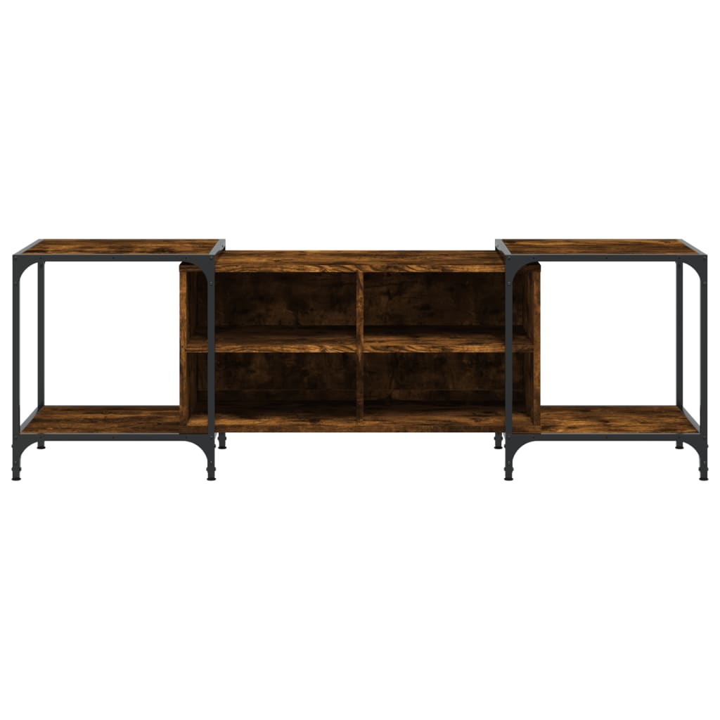 vidaXL Mueble de TV madera de ingeniería roble ahumado 153x37x50 cm - Image 4
