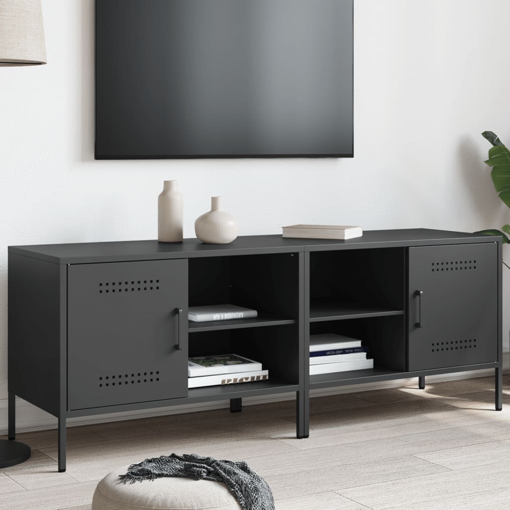vidaXL Muebles de TV 2 piezas acero negro 68x39x50,5 cm