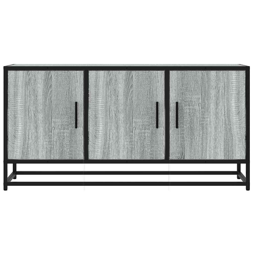 vidaXL Mueble TV madera ingeniería y metal gris Sonoma 100x35x50 cm - Image 4