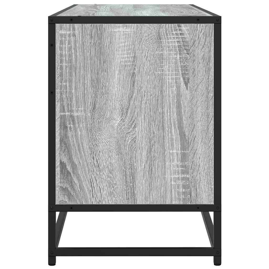 vidaXL Mueble TV madera ingeniería y metal gris Sonoma 100x35x50 cm - Image 5