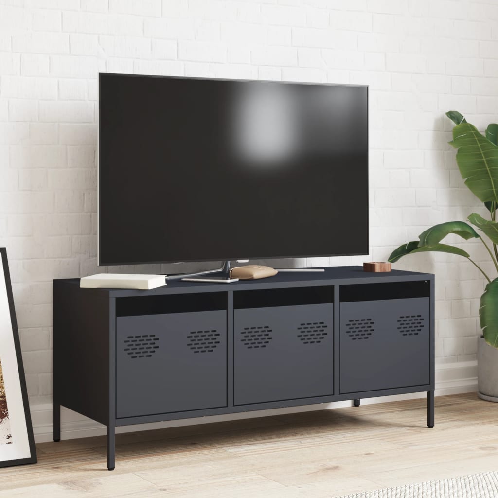 vidaXL Mueble de TV acero laminado en frío antracita 101,5x39x43,5 cm - Image 3