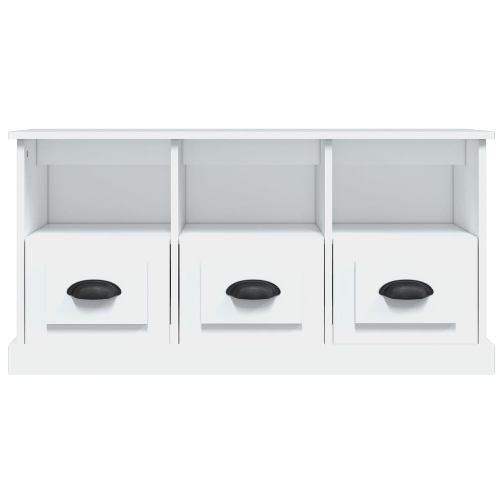 vidaXL Mueble de TV madera contrachapada blanco 100x35x50 cm - Image 6