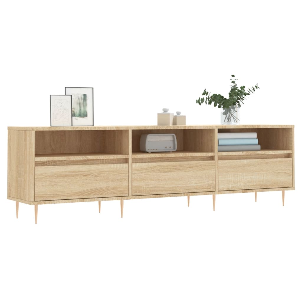 vidaXL Mueble de TV madera contrachapada roble Sonoma 150x30x44,5 cm - Image 3