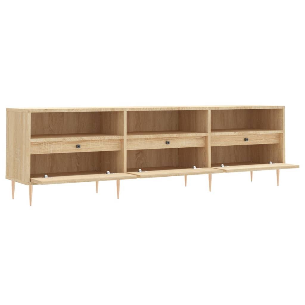 vidaXL Mueble de TV madera contrachapada roble Sonoma 150x30x44,5 cm - Image 6