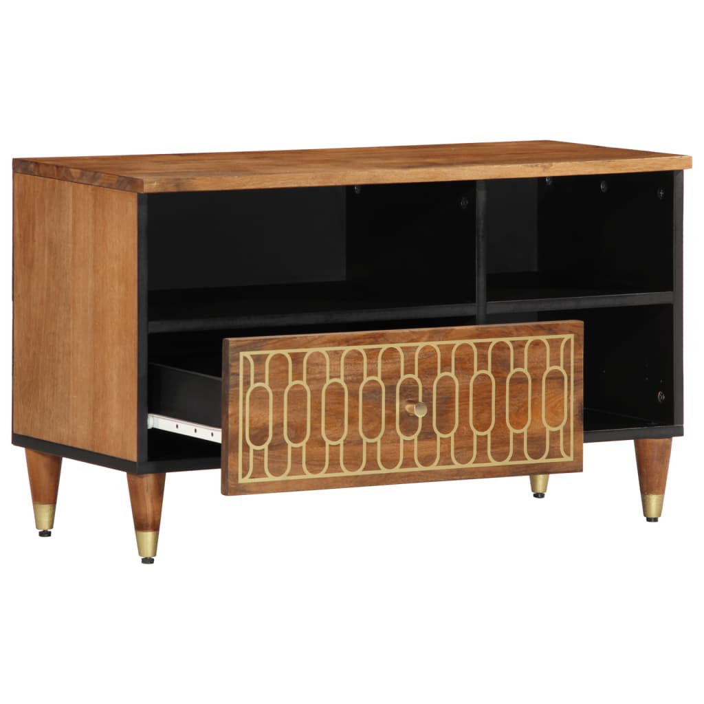 vidaXL Mueble de TV madera maciza de mango 80x33x46 cm - Image 3