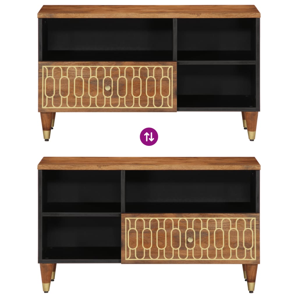 vidaXL Mueble de TV madera maciza de mango 80x33x46 cm - Image 6