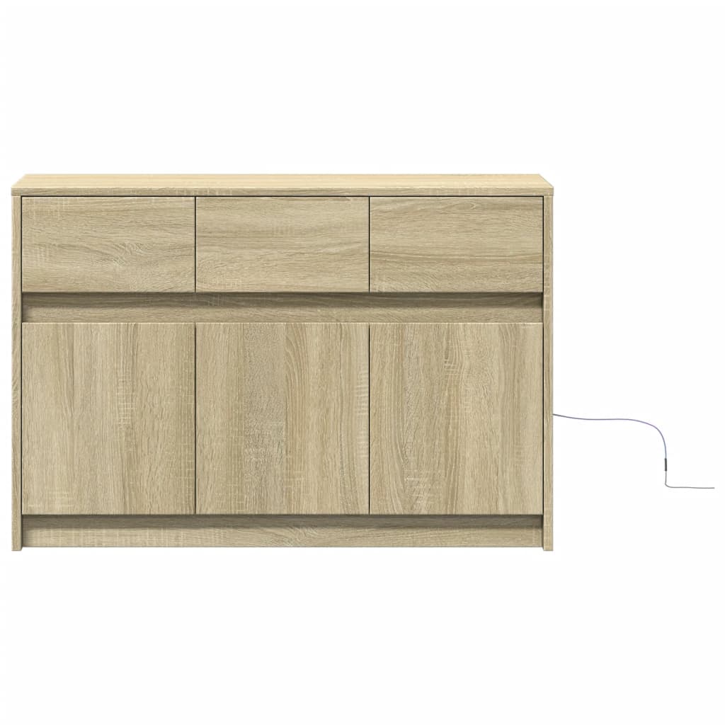 vidaXL Mueble de TV LED madera de ingeniería roble Sonoma 91x34x61 cm - Image 6