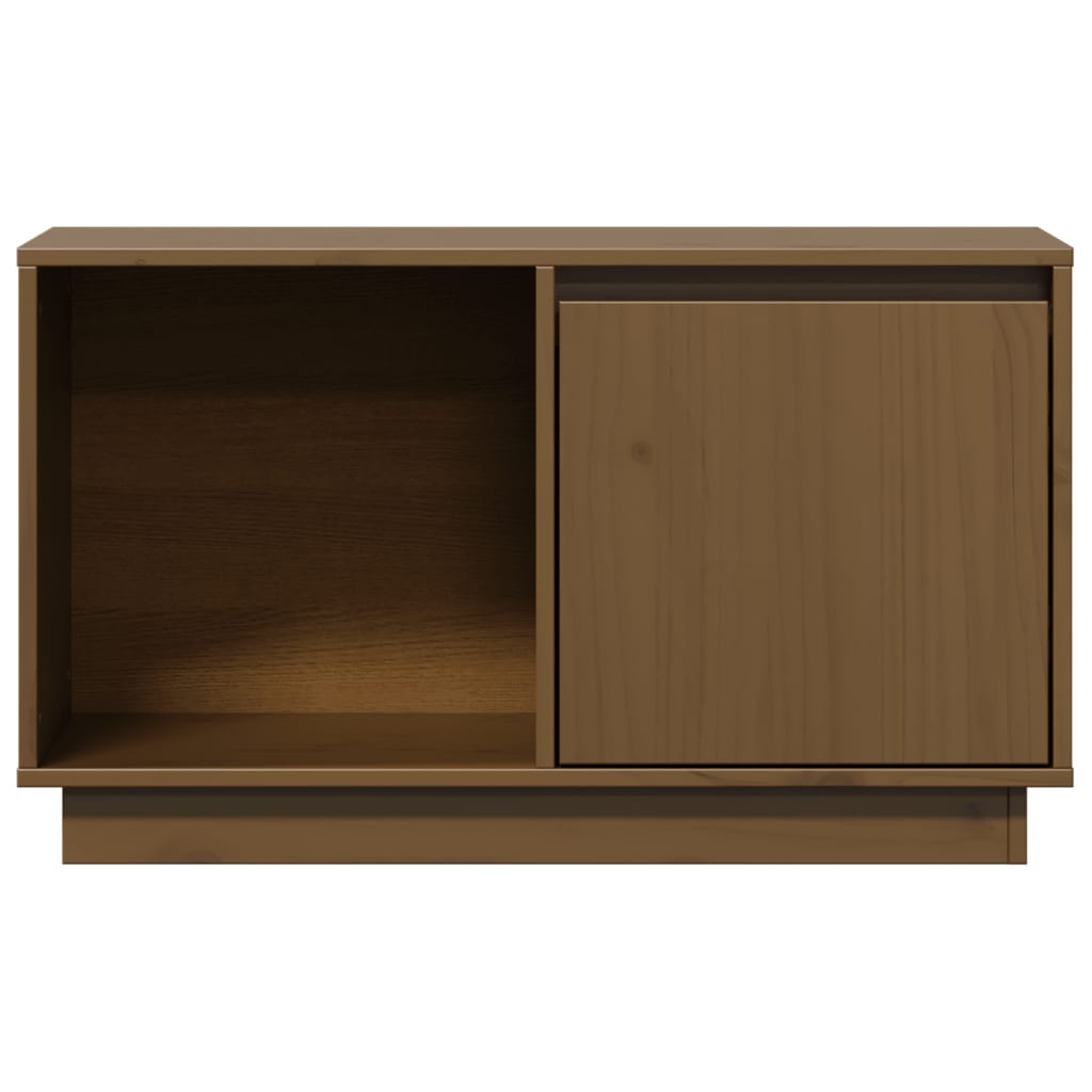 vidaXL Mueble de TV madera maciza de pino marrón miel 74x35x44 cm - Image 4