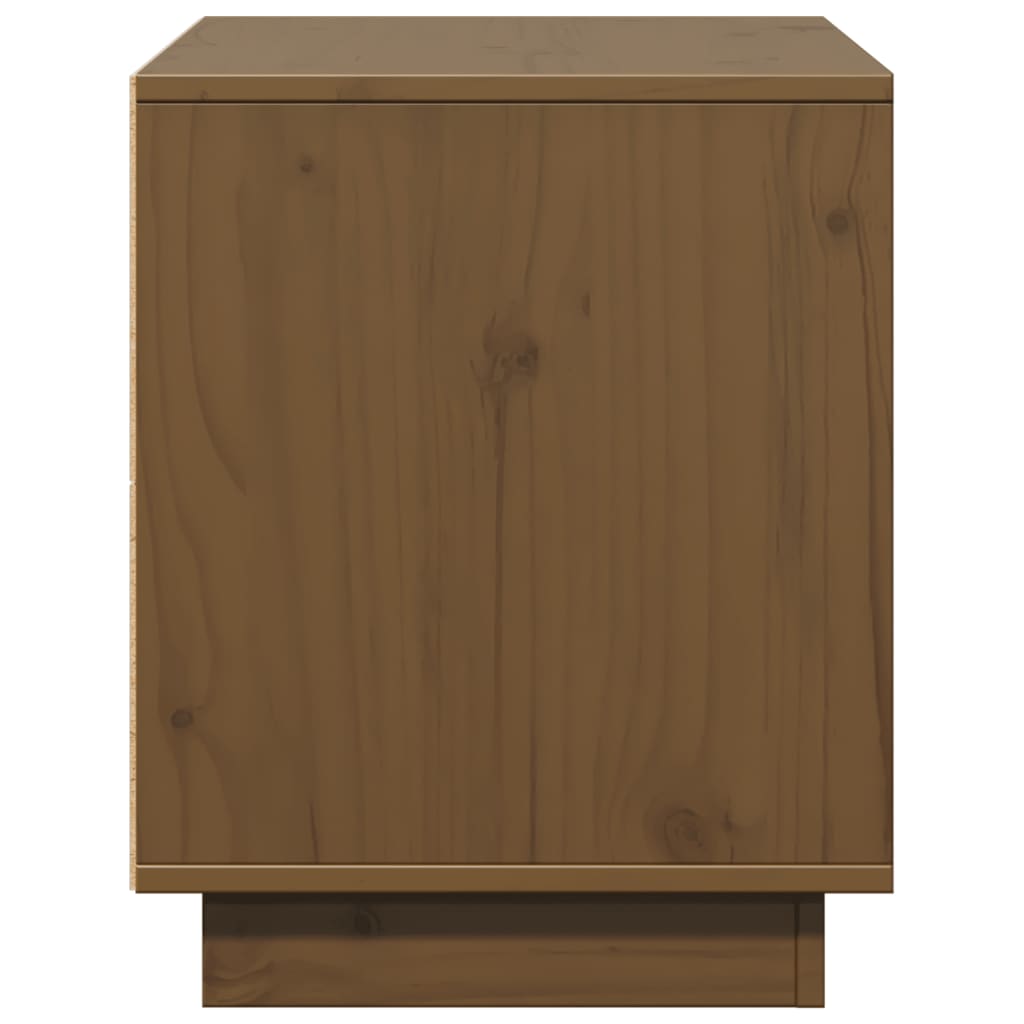 vidaXL Mueble de TV madera maciza de pino marrón miel 74x35x44 cm - Image 6