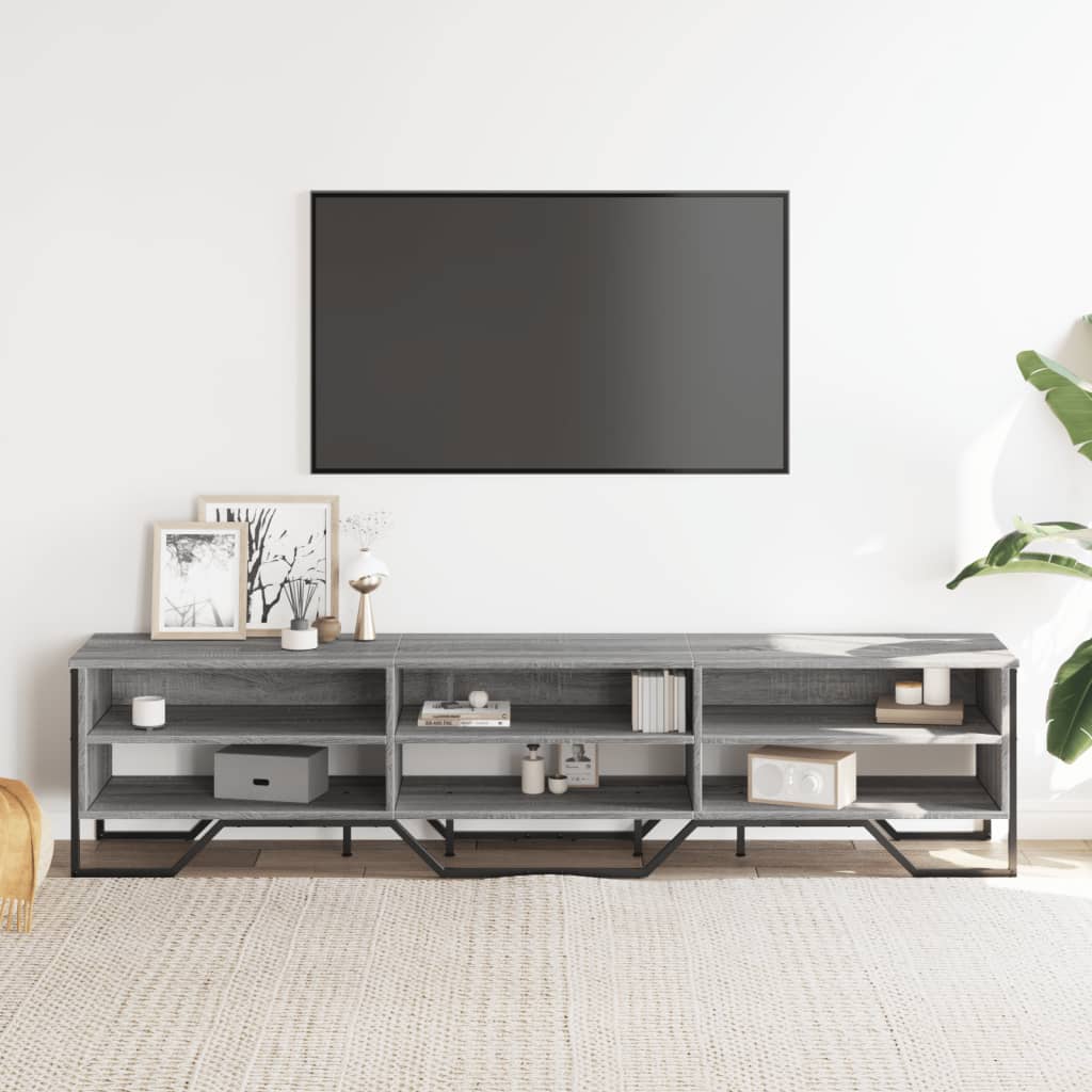 vidaXL Mueble de TV madera de ingeniería gris Sonoma 180x34x41 cm - Image 3