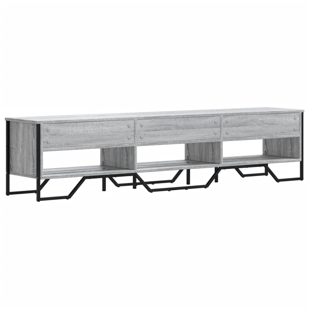 vidaXL Mueble de TV madera de ingeniería gris Sonoma 180x34x41 cm - Image 6