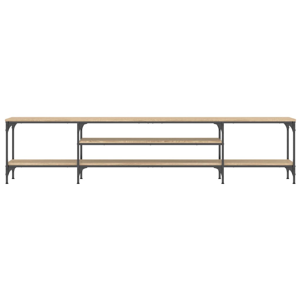 vidaXL Mueble TV madera ingeniería y hierro roble sonoma 201x35x45 cm - Image 4