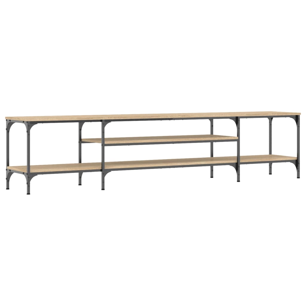 vidaXL Mueble TV madera ingeniería y hierro roble sonoma 201x35x45 cm - Image 6