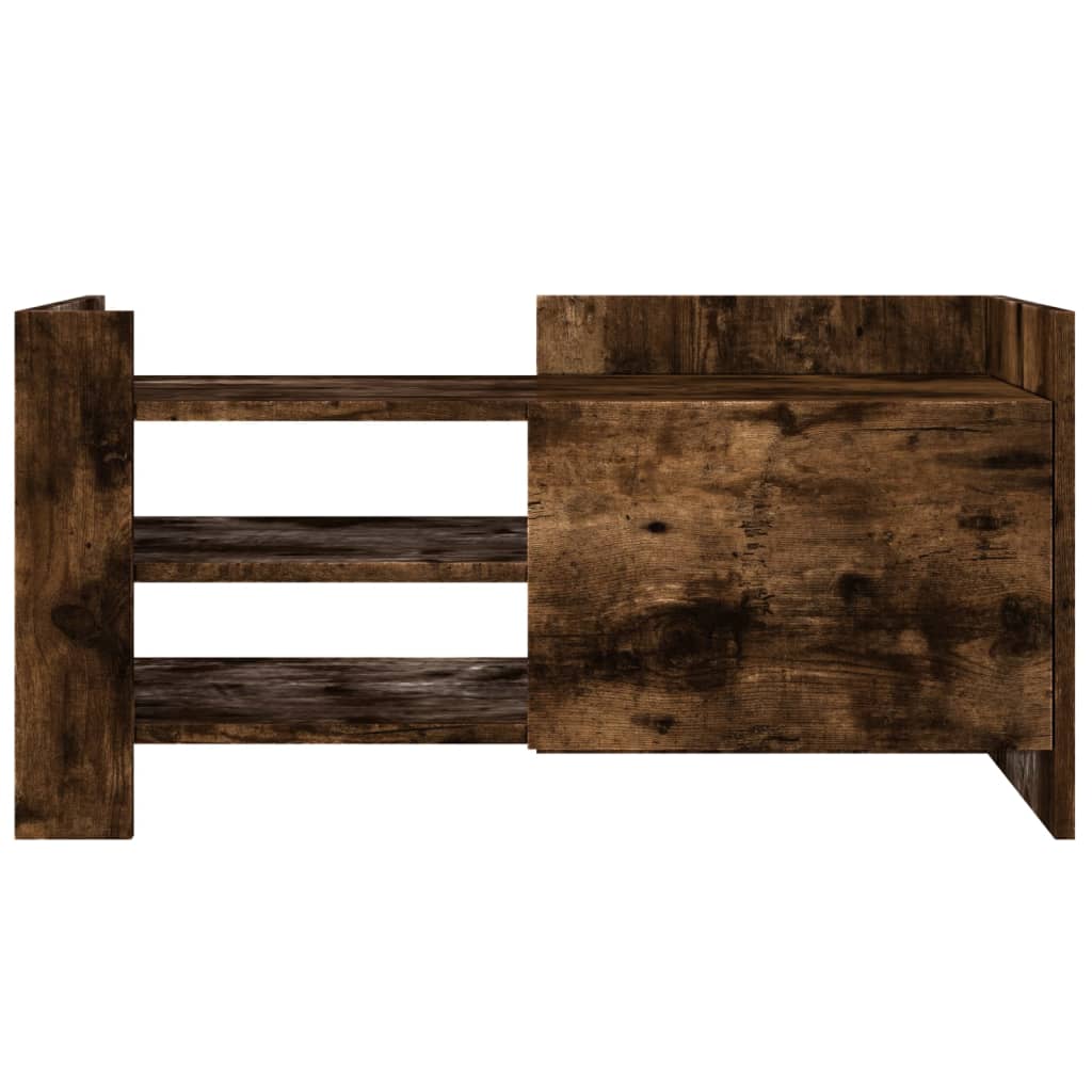 vidaXL Mueble de TV madera de ingeniería roble ahumado 80x35x40 cm - Image 3