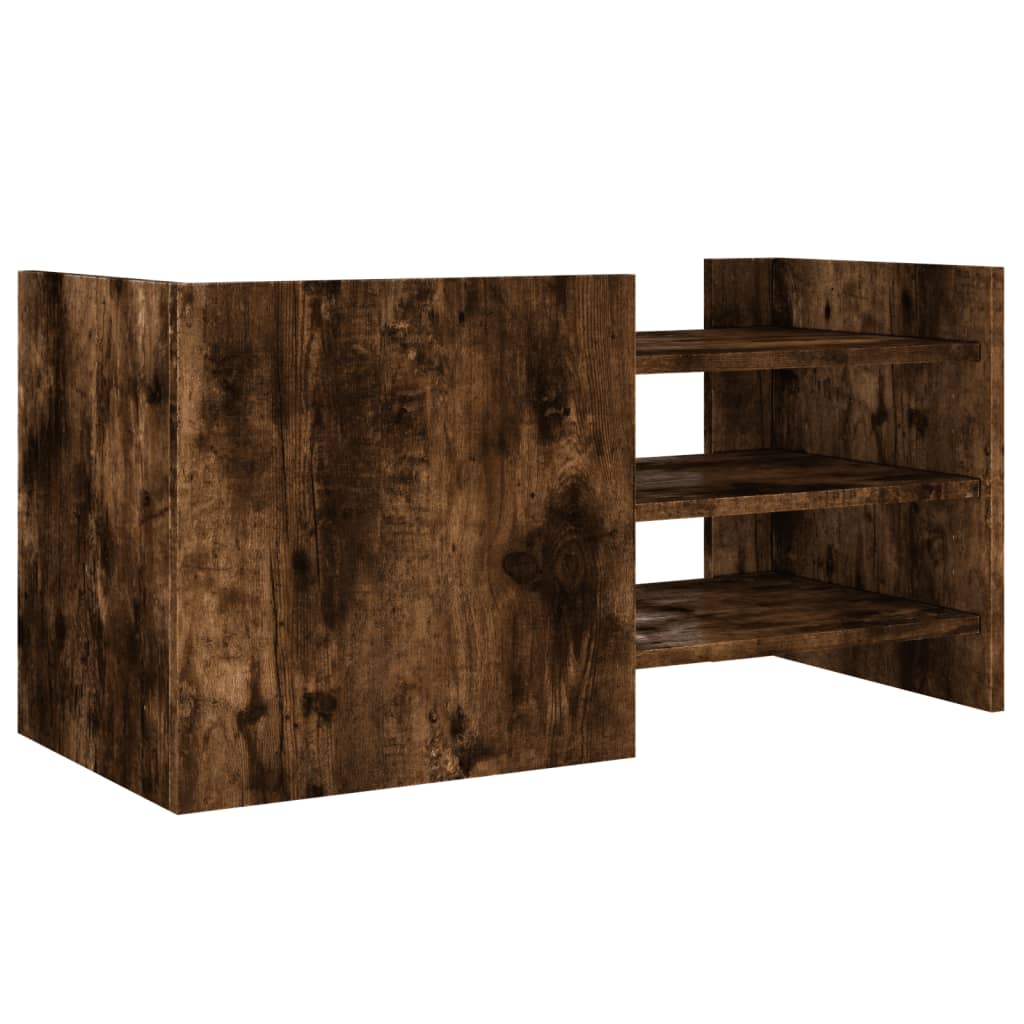 vidaXL Mueble de TV madera de ingeniería roble ahumado 80x35x40 cm - Image 5