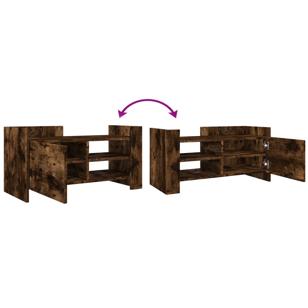 vidaXL Mueble de TV madera de ingeniería roble ahumado 80x35x40 cm - Image 6