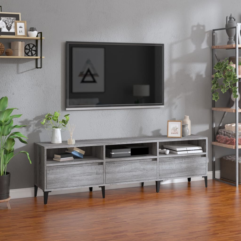 vidaXL Mueble para TV madera contrachapada gris Sonoma 150x30x44,5 cm
