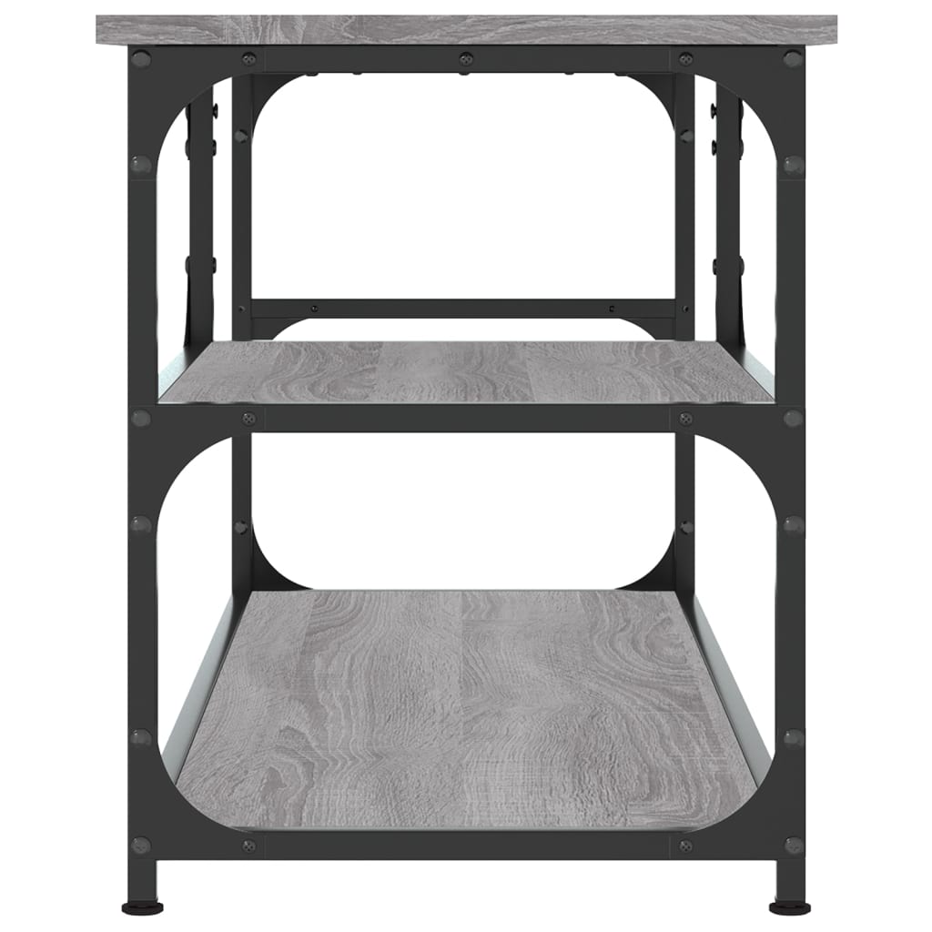 vidaXL Mueble de TV contrachapada y acero gris Sonoma 103x38x46,5 cm - Image 5