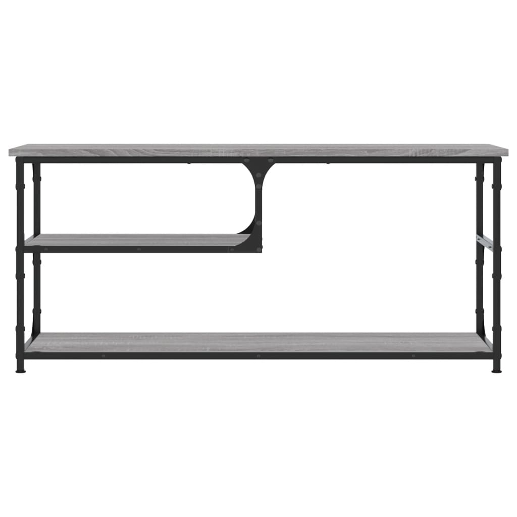 vidaXL Mueble de TV contrachapada y acero gris Sonoma 103x38x46,5 cm - Image 4
