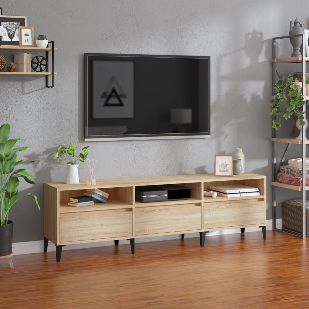 vidaXL Mueble de TV madera contrachapada roble Sonoma 150x30x44,5 cm