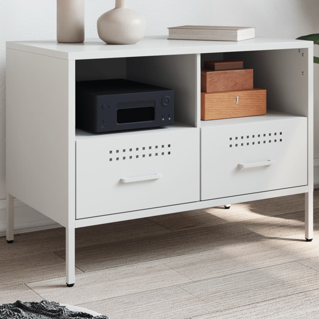 vidaXL Mueble para TV acero blanco 68x39x50,5 cm