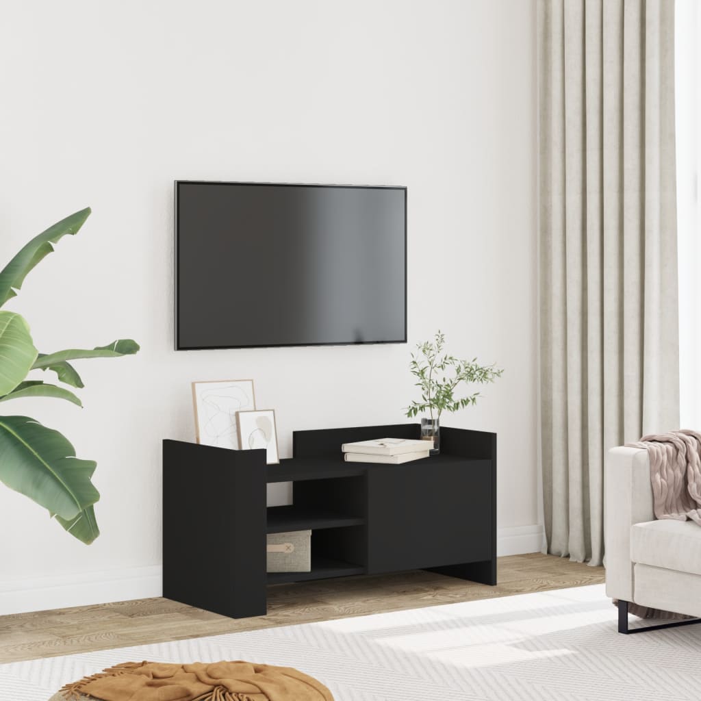 vidaXL Mueble de TV madera de ingeniería negro 80x35x40 cm