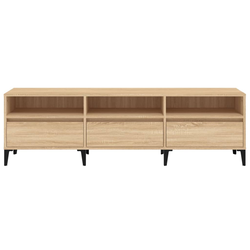 vidaXL Mueble de TV madera contrachapada roble Sonoma 150x30x44,5 cm - Image 6