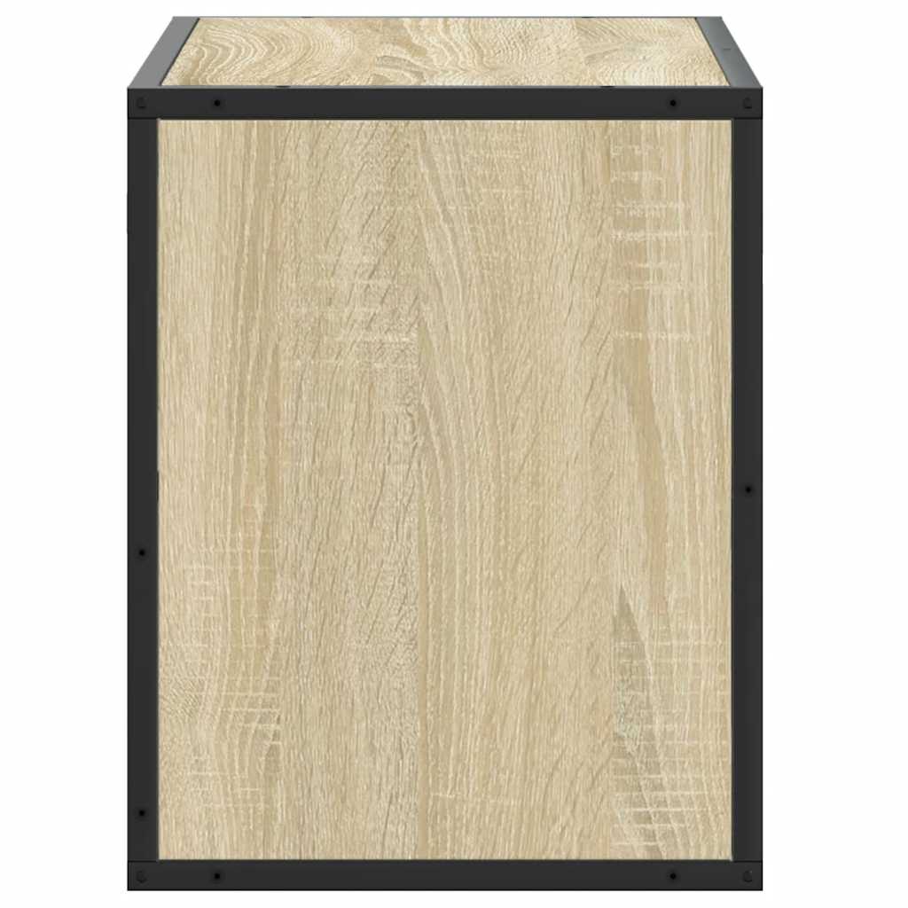 vidaXL Mueble TV madera ingeniería y metal roble Sonoma 60x31x39,5 cm - Image 5