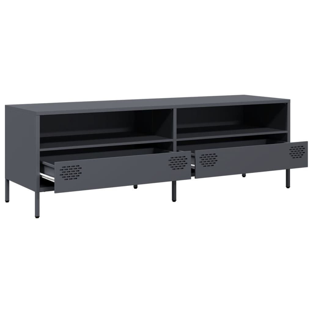 vidaXL Mueble de TV acero laminado en frío antracita 135x39x43,5 cm - Image 5