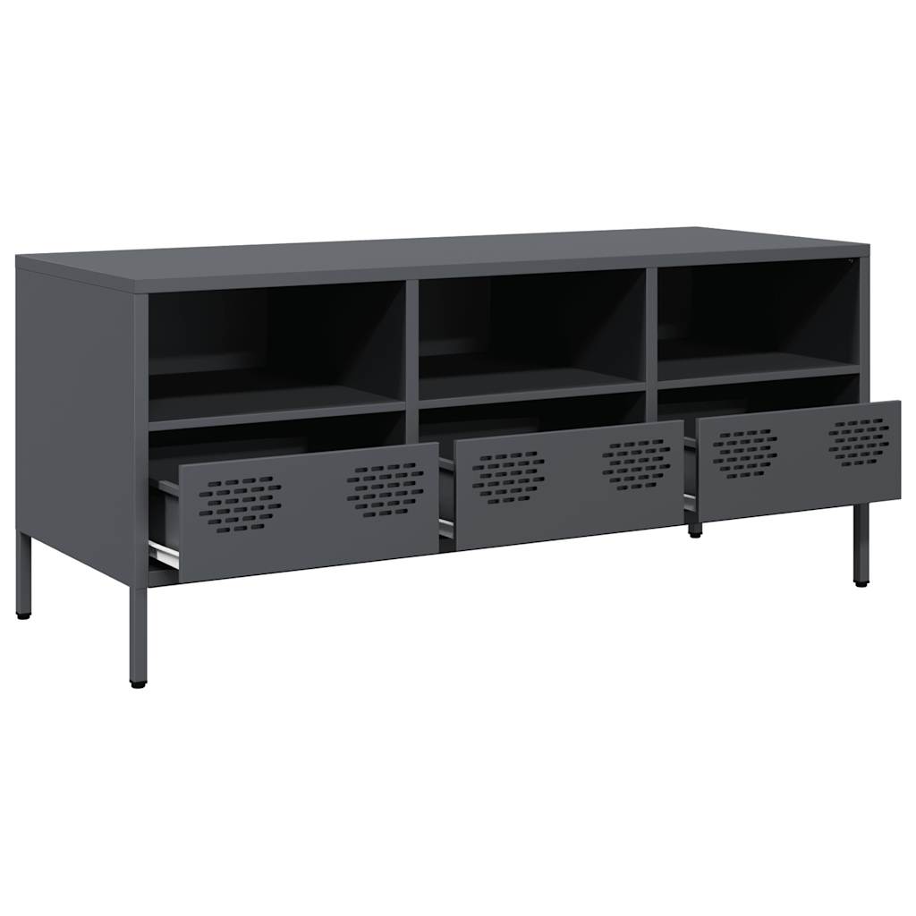 vidaXL Mueble de TV acero laminado en frío antracita 101,5x39x43,5 cm - Image 5